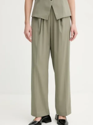 Samsoe Samsoe spodnie JULIA damskie kolor zielony szerokie high waist F23100048