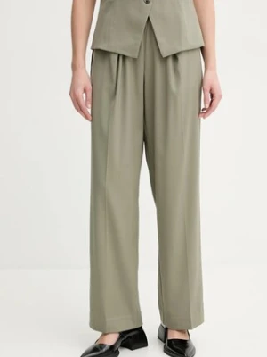 Samsoe Samsoe spodnie JULIA damskie kolor zielony szerokie high waist F23100048