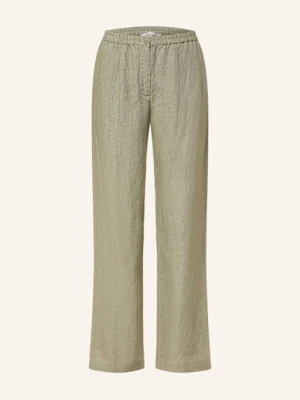 Samsøe Samsøe Spodnie Marlena Satove Z Lnu gruen SAMSØE SAMSØE