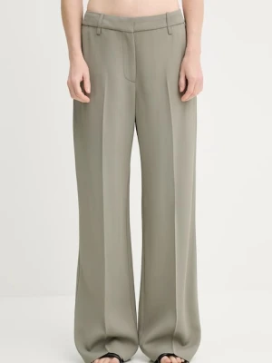 Samsoe Samsoe spodnie SAESMERALDA damskie kolor zielony szerokie high waist F25100051