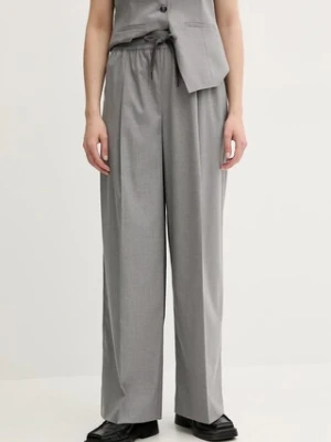 Samsoe Samsoe spodnie SARILA damskie kolor szary szerokie high waist F25200049