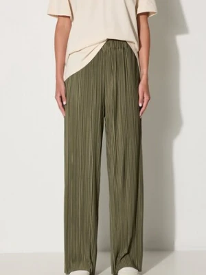 Samsoe Samsoe spodnie UMA damskie kolor zielony szerokie high waist F21200187