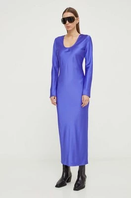 Samsoe Samsoe sukienka ALINA kolor fioletowy maxi dopasowana F23400099