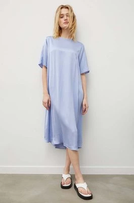 Samsoe Samsoe sukienka SADENISE kolor niebieski mini prosta F24100089