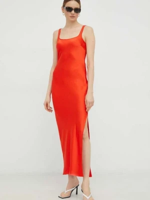 Samsoe Samsoe sukienka kolor pomarańczowy maxi prosta