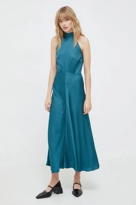 Samsoe Samsoe sukienka RHEO kolor zielony maxi rozkloszowana F23400102
