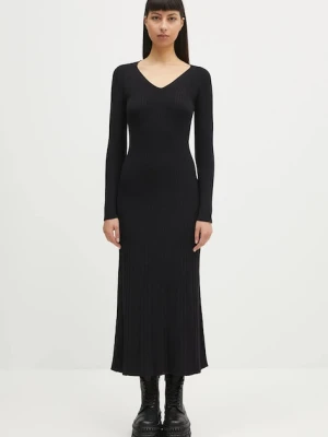 Samsoe Samsoe sukienka Sacheryl V-Neck kolor czarny maxi prosta F25100046