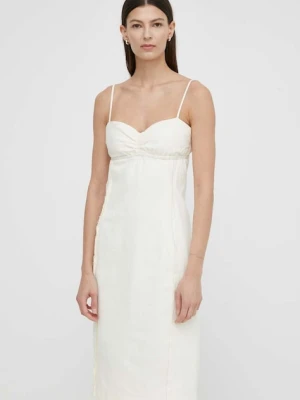 Samsoe Samsoe sukienka z domieszką lnu SALIMA