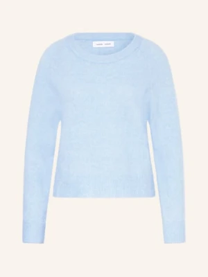 Samsøe  Samsøe Sweter Nor O-N Short Z Dodatkiem Alpaki blau SAMSØE  SAMSØE