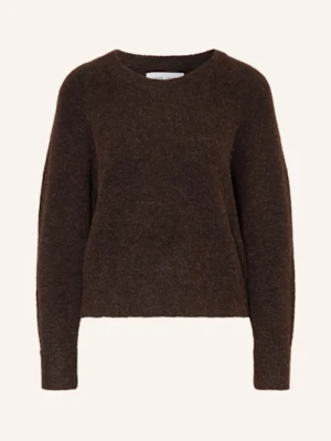 Samsøe  Samsøe Sweter Nor O-N Short Z Dodatkiem Alpaki braun SAMSØE  SAMSØE