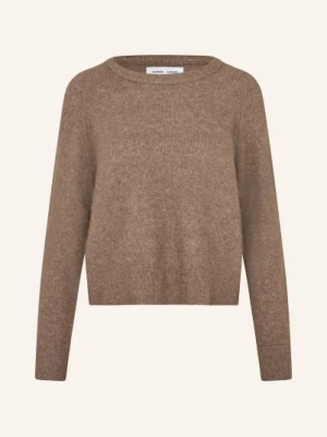 Samsøe  Samsøe Sweter Nor O-N Short Z Dodatkiem Alpaki braun SAMSØE  SAMSØE