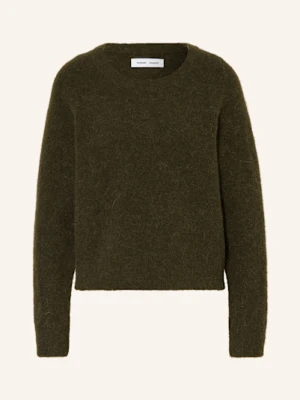 Samsøe  Samsøe Sweter Nor O-N Short Z Dodatkiem Alpaki gruen SAMSØE  SAMSØE