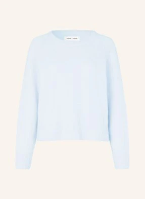 Samsøe  Samsøe Sweter Nor O-N Short Z Dodatkiem Alpaki blau SAMSØE  SAMSØE