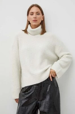 Samsoe Samsoe sweter wełniany damski kolor beżowy ciepły z golfem