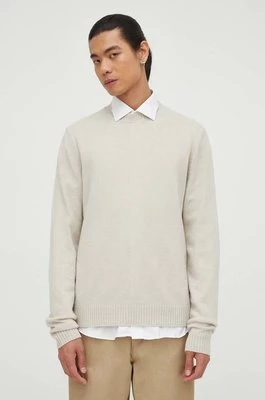 Samsoe Samsoe sweter wełniany męski kolor beżowy