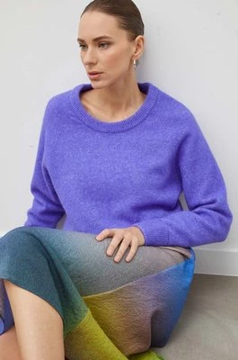 Samsoe Samsoe sweter wełniany NOR damski kolor fioletowy lekki F00022152