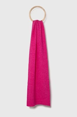 Samsoe Samsoe szalik wełniany kolor różowy melanżowy