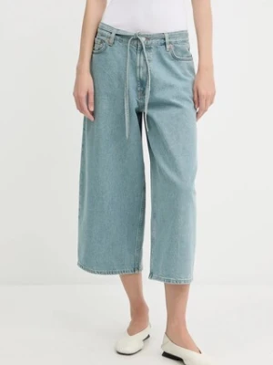 Samsoe Samsoe szorty jeansowe SAHARPER damskie kolor niebieski gładkie high waist F25200011