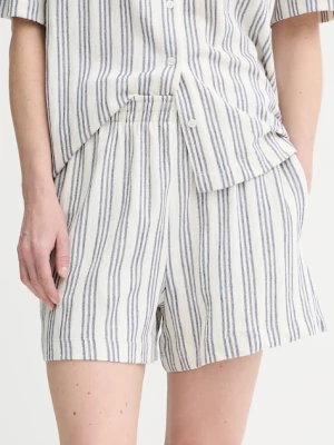 Samsoe Samsoe szorty SAKAJA damskie kolor biały wzorzyste high waist F25200035