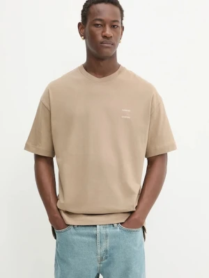 Samsoe Samsoe t-shirt bawełniany JOEL męski kolor beżowy gładki M22300126