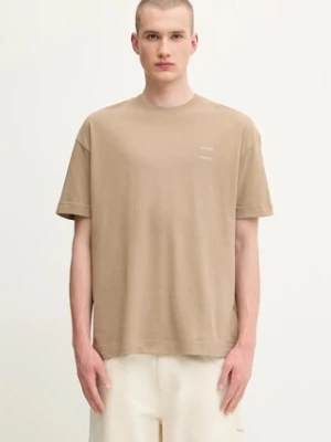Samsoe Samsoe t-shirt bawełniany JOEL męski kolor beżowy gładki M22300126