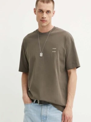 Samsoe Samsoe t-shirt bawełniany JOEL męski kolor zielony gładki M22300126