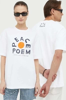 Samsoe Samsoe t-shirt bawełniany kolor biały z nadrukiem