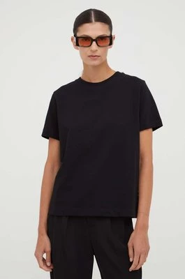 Samsoe Samsoe t-shirt bawełniany CAMINO kolor czarny F00012400