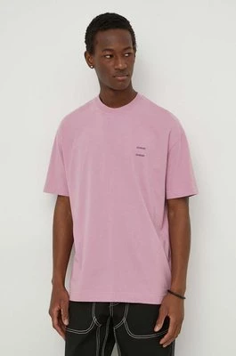 Samsoe Samsoe t-shirt bawełniany JOEL męski kolor fioletowy gładki M22300126