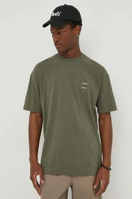 Samsoe Samsoe t-shirt bawełniany JOEL męski kolor zielony gładki M22300126