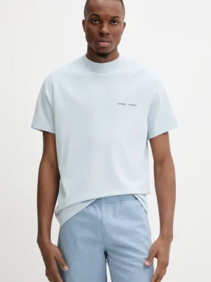 Samsoe Samsoe t-shirt bawełniany Norsbro męski kolor niebieski z nadrukiem M20300010
