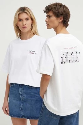 Samsoe Samsoe t-shirt bawełniany SAGIOTTO kolor biały z nadrukiem U24200007