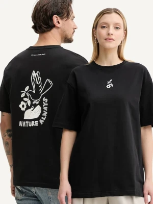 Samsoe Samsoe t-shirt bawełniany SANATURE kolor czarny z nadrukiem U25100020