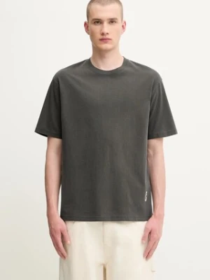 Samsoe Samsoe t-shirt bawełniany SASWIRL męski kolor szary z nadrukiem U25200007