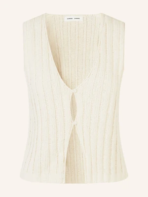 Samsøe  Samsøe Top Z Dzianiny Salou weiss SAMSØE  SAMSØE