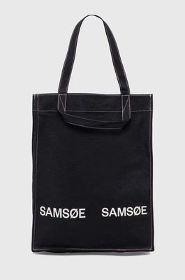 Samsoe Samsoe torba bawełniana SALUCCA kolor czarny U24100002