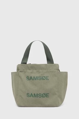 Samsoe Samsoe torebka bawełniana SALANITA kolor zielony F24100082