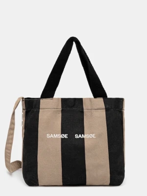 Samsoe Samsoe torebka bawełniana SAFRINKA kolor czarny F24200050