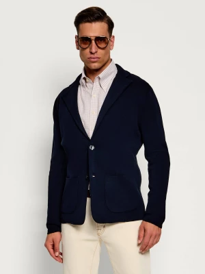 Sand Copenhagen Kardigan Milano | Regular Fit | z dodatkiem wełny granatowy