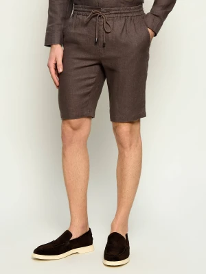 Sand Copenhagen Lniane szorty chino 1680 T - Jason S | Regular Fit brązowy