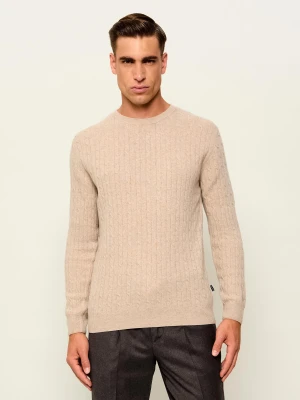 Sand Copenhagen Sweter Iq | Regular Fit | z dodatkiem wełny i kaszmiru beżowy