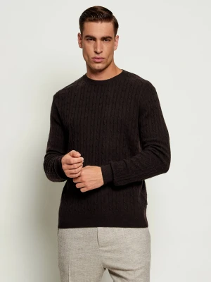 Sand Copenhagen Sweter Iq | Regular Fit | z dodatkiem wełny i kaszmiru brązowy