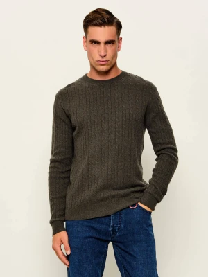 Sand Copenhagen Sweter Iq | Regular Fit | z dodatkiem wełny i kaszmiru oliwkowy