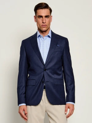 Sand Copenhagen Wełniana marynarka Stretch Flannel | Regular Fit granatowy