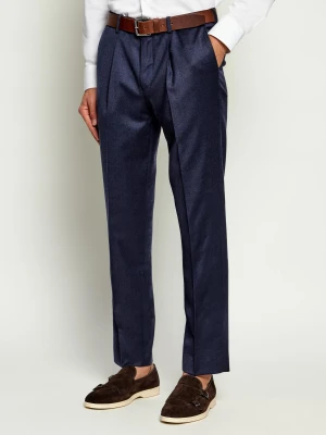 Sand Copenhagen Wełniane spodnie chino Mark N | Regular Fit | stretch granatowy
