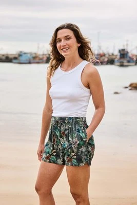 Sand-Dune damskie spodenki z nadrukiem - Green Animal