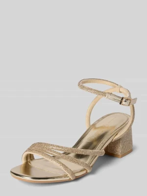 Sandał na obcasie z aplikacją z ozdobnych kamieni model 'LILLY SPARK' Buffalo