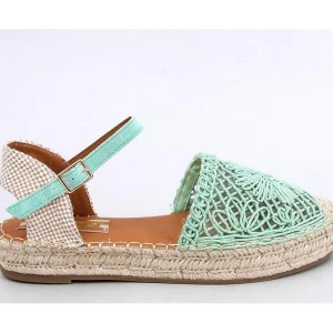 Sandałki ażurowe espadryle Green zielone