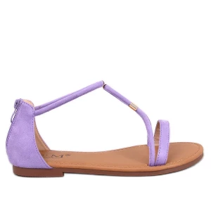 Sandałki damskie zamszowe Leehom Purple fioletowe Inna marka