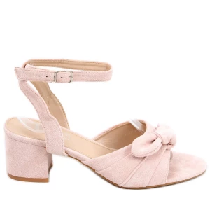 Sandałki na obcasie Giselle Pink różowe Inna marka